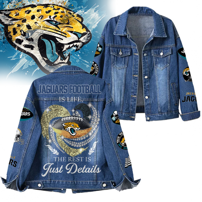 LIMITED EDITION - NEW CUSTOMIZED NFL30 JSJ JACKSONVILLE JAGUARS DENIM JACKET
