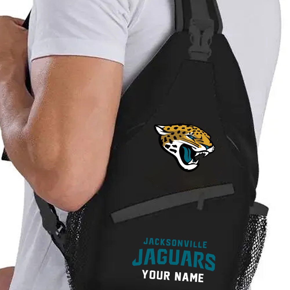 LIMITED EDITION - NEW CUSTOMIZED NFL30 JSJ JACKSONVILLE JAGUARS SLING BAG