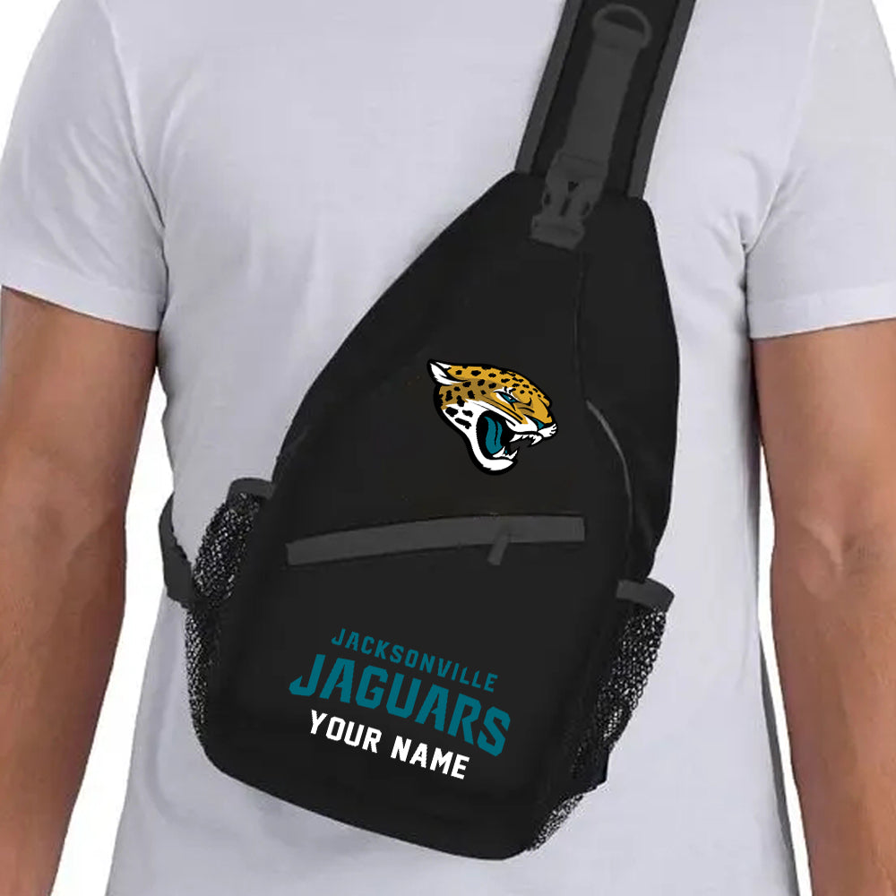 LIMITED EDITION - NEW CUSTOMIZED NFL30 JSJ JACKSONVILLE JAGUARS SLING BAG