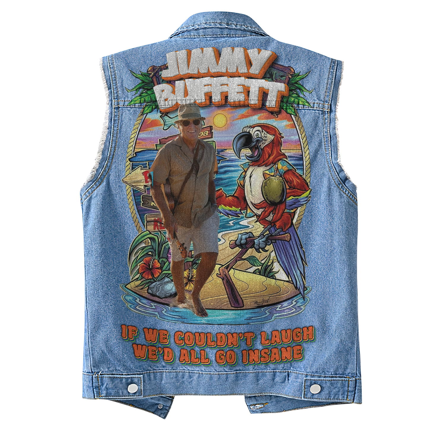 NEW PREMIUM JIMMY BUFFET UNISEX SLEEVELESS JACKET