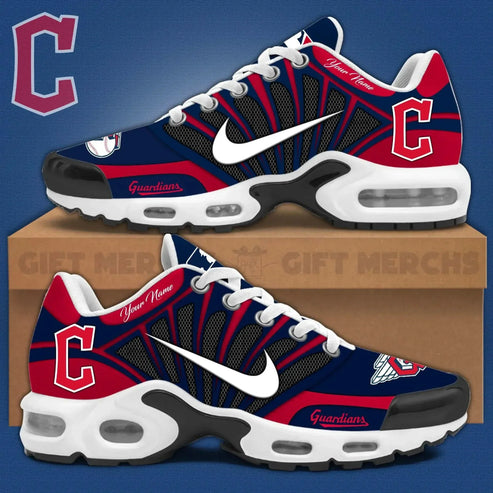 LIMITED EDITION - NEW CUSTOMIZED MLB13 CGS CLEVELAND GUARDIANS UNISEX AIR MAX PLUS SNEAKERS