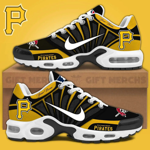 LIMITED EDITION - NEW CUSTOMIZED MLB29 PHP PITTSBURGH PIRATES UNISEX AIR MAX PLUS SNEAKERS