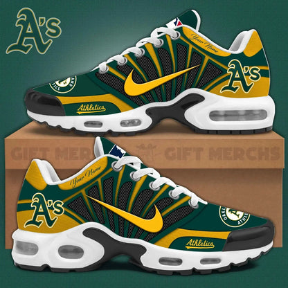 LIMITED EDITION - NEW CUSTOMIZED MLB23 OAS OAKLAND ATHLETICS UNISEX AIR MAX PLUS SNEAKERS