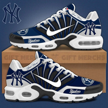 LIMITED EDITION - NEW CUSTOMIZED MLB01 NYY NEW YORK YANKEES UNISEX AIR MAX PLUS SNEAKERS