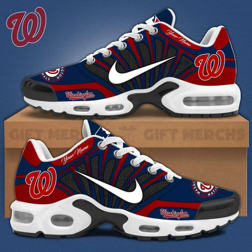 LIMITED EDITION - NEW CUSTOMIZED MLB28 WNS WASHINGTON NATIONALS UNISEX AIR MAX PLUS SNEAKERS