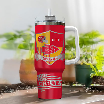 LIMITED EDITION - NEW CUSTOMIZED NFL01 KCC KANSAS CITY CHIEFS 40 OZ TUMBLER