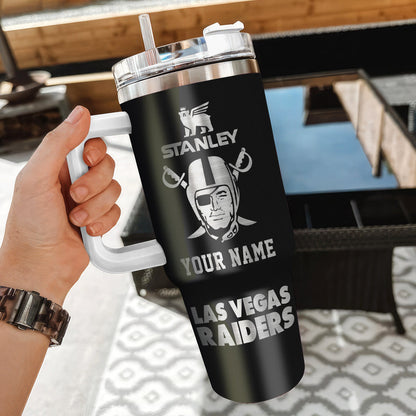 LIMITED EDITION - NEW CUSTOMIZED NFL07 LVR LAS VEGAS RAIDERS 40 OZ TUMBLER