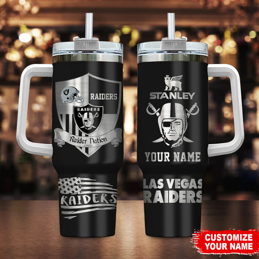 LIMITED EDITION - NEW CUSTOMIZED NFL07 LVR LAS VEGAS RAIDERS 40 OZ TUMBLER