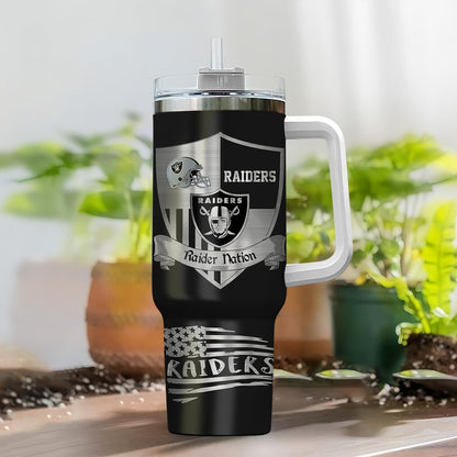 LIMITED EDITION - NEW CUSTOMIZED NFL07 LVR LAS VEGAS RAIDERS 40 OZ TUMBLER