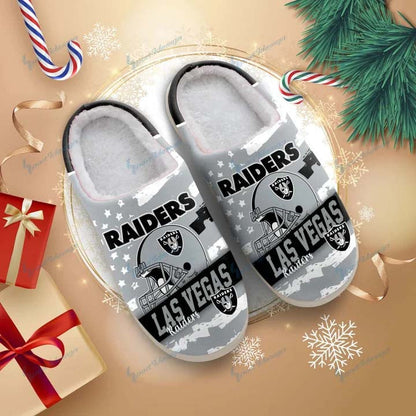 LIMITED EDITION - NEW CUSTOMIZED NFL07 LVR LAS VEGAS RAIDERS FOAM SLIPPERS