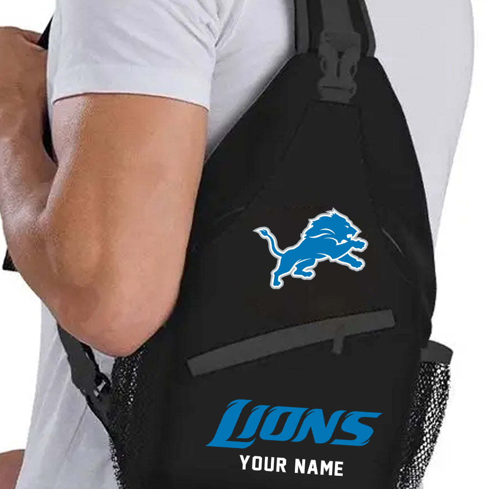 LIMITED EDITION - NEW CUSTOMIZED NFL04 DTL DETROIT LIONS SLING BAG