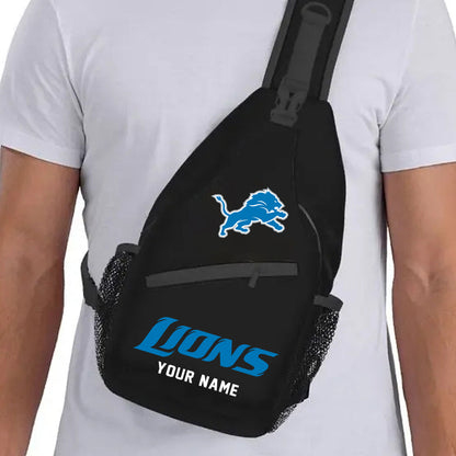 LIMITED EDITION - NEW CUSTOMIZED NFL04 DTL DETROIT LIONS SLING BAG