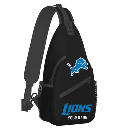 LIMITED EDITION - NEW CUSTOMIZED NFL04 DTL DETROIT LIONS SLING BAG