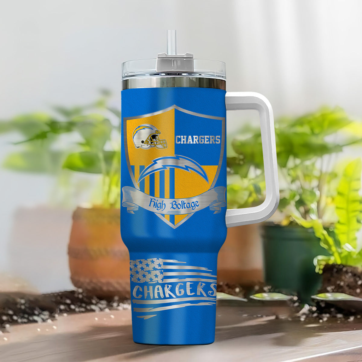 LIMITED EDITION - NEW CUSTOMIZED NFL09 LAC LOS ANGELES CHARGERS 40 OZ TUMBLER