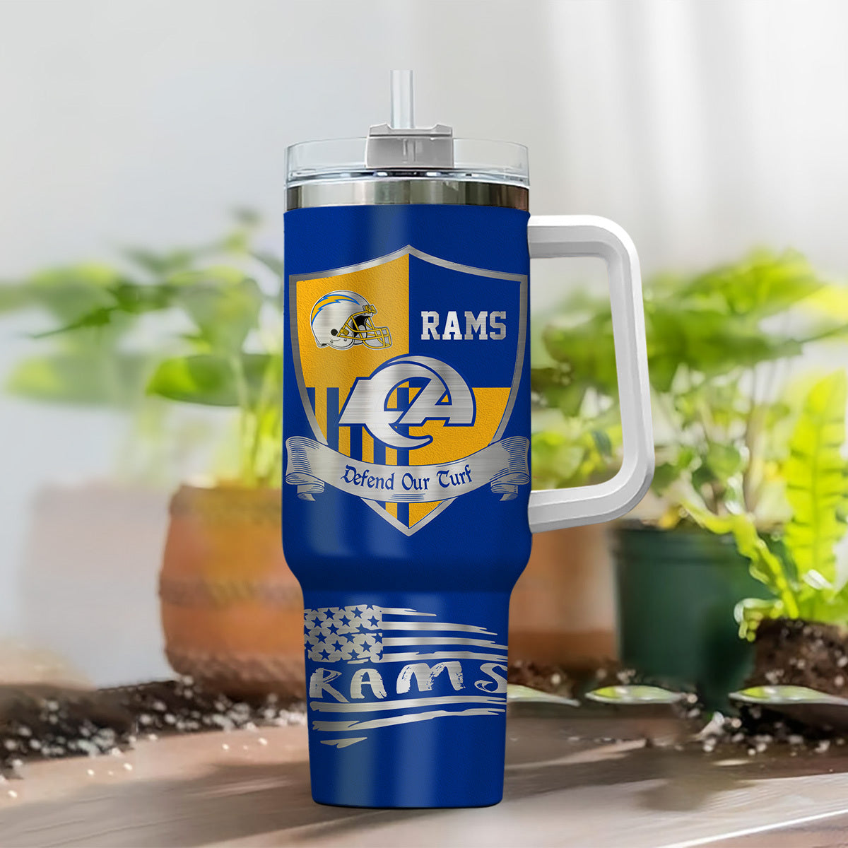 LIMITED EDITION - NEW CUSTOMIZED NFL22 LAR LOS ANGELES RAMS 40 OZ TUMBLER