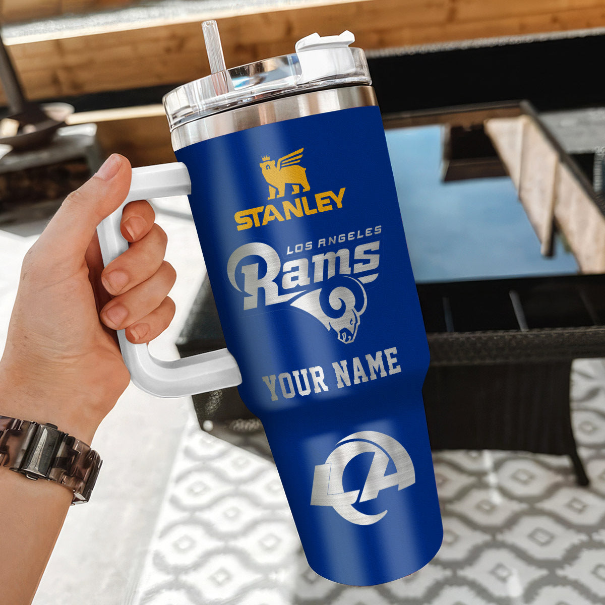 LIMITED EDITION - NEW CUSTOMIZED NFL22 LAR LOS ANGELES RAMS 40 OZ TUMBLER