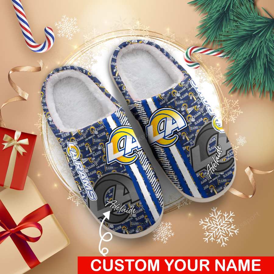 LIMITED EDITION - NEW CUSTOMIZED NFL22 LAR LOS ANGELES RAMS FOAM SLIPPERS