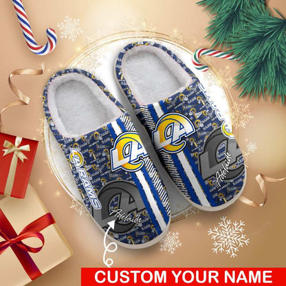 LIMITED EDITION - NEW CUSTOMIZED NFL22 LAR LOS ANGELES RAMS FOAM SLIPPERS