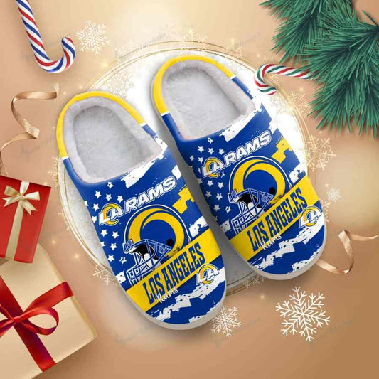 LIMITED EDITION - NEW CUSTOMIZED NFL22 LAR LOS ANGELES RAMS FOAM SLIPPERS