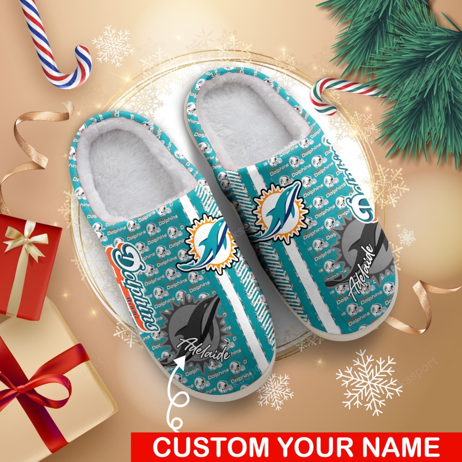 LIMITED EDITION - NEW CUSTOMIZED NFL19 MDP MIAMI DOLPHINS FOAM SLIPPERS