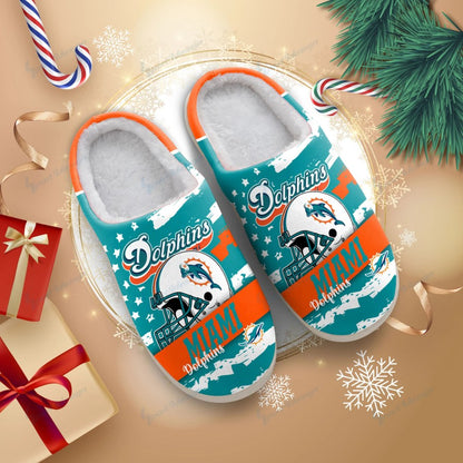 LIMITED EDITION - NEW CUSTOMIZED NFL19 MDP MIAMI DOLPHINS FOAM SLIPPERS
