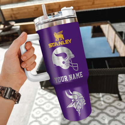 LIMITED EDITION - NEW CUSTOMIZED NFL05 MVK MINNESOTA VIKINGS 40 OZ TUMBLER
