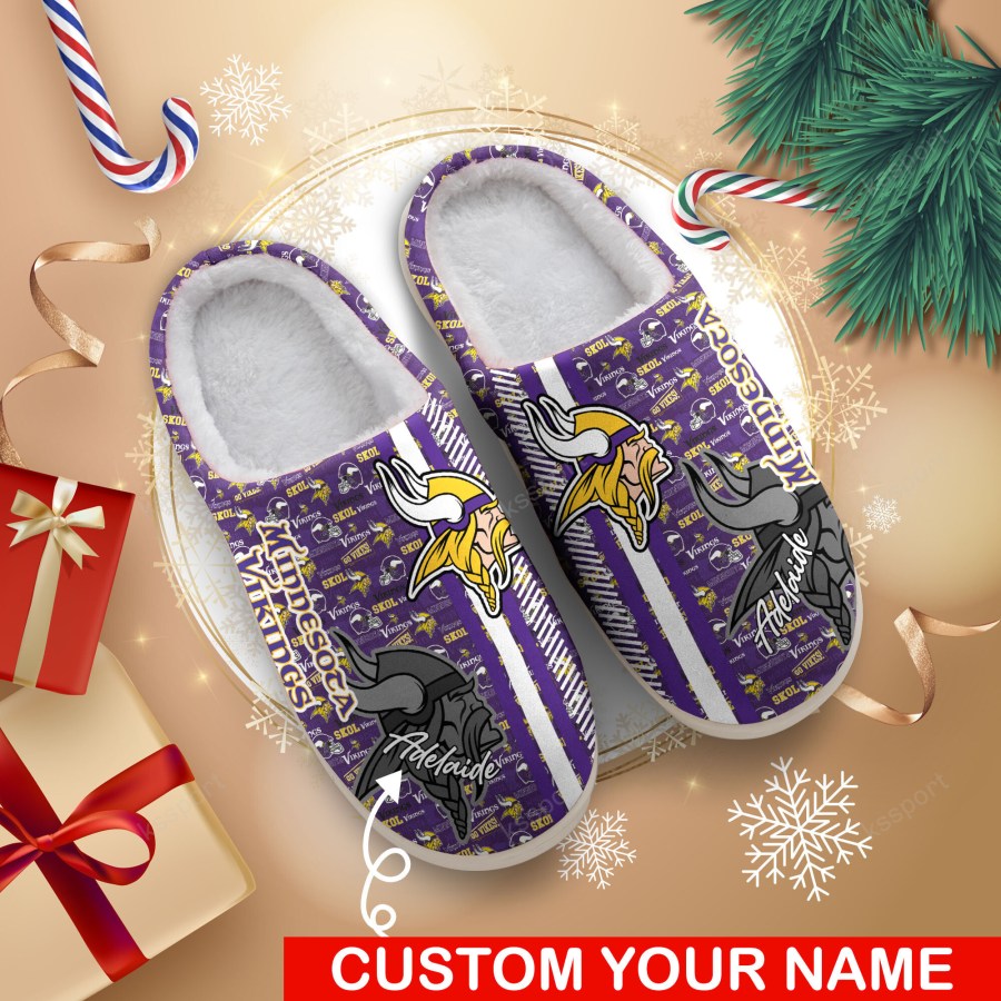 LIMITED EDITION - NEW CUSTOMIZED NFL05 MVK MINNESOTA VIKINGS FOAM SLIPPERS