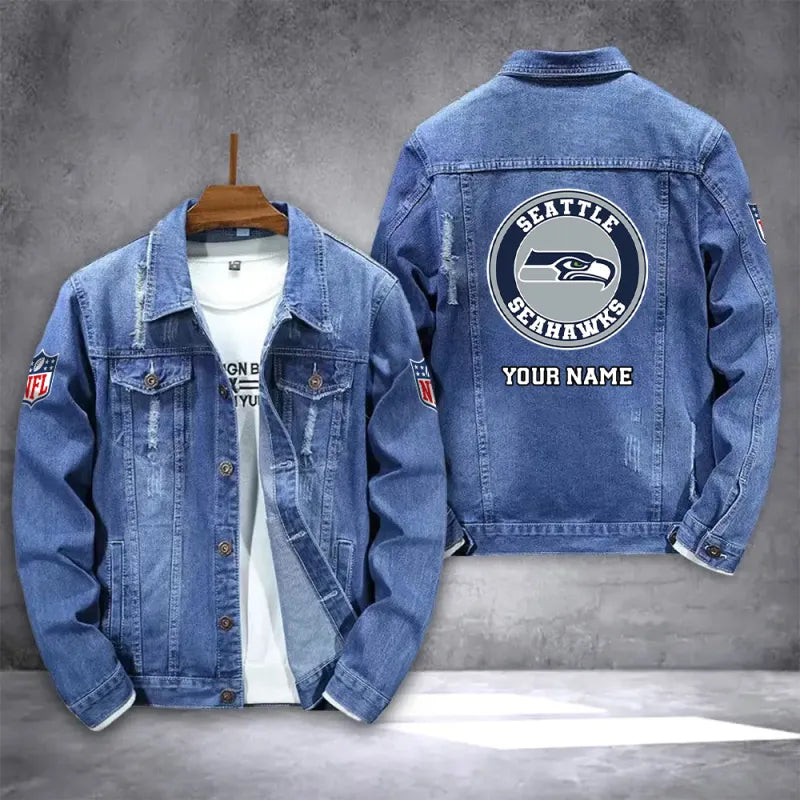 LIMITED EDITION - NEW PREMIUM NFL06 SSH SEATTLE SEAHAWKS DENIM JACKET