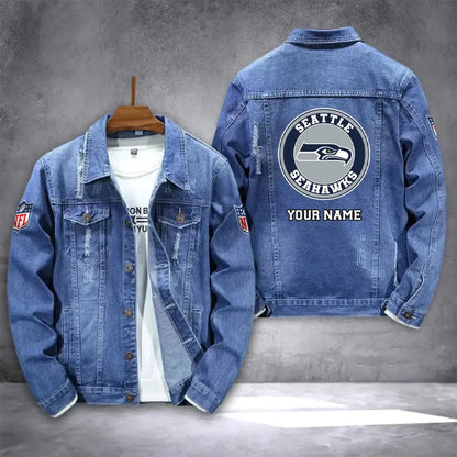 LIMITED EDITION - NEW PREMIUM NFL06 SSH SEATTLE SEAHAWKS DENIM JACKET