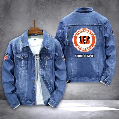 LIMITED EDITION - NEW PREMIUM NFL16 CCB CINCINNATI BENGALS DENIM JACKET