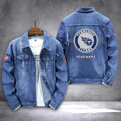 LIMITED EDITION - NEW PREMIUM NFL31 TST TENNESSEE TITANS DENIM JACKET