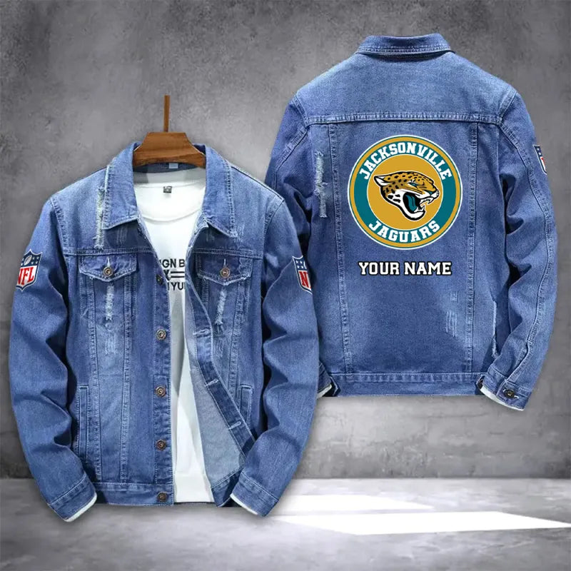 LIMITED EDITION - NEW PREMIUM NFL30 JSJ JACKSONVILLE JAGUARS DENIM JACKET