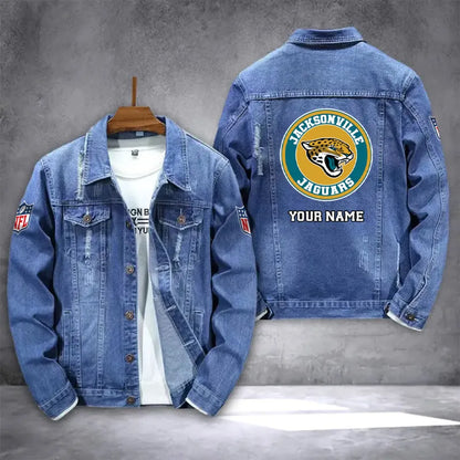 LIMITED EDITION - NEW PREMIUM NFL30 JSJ JACKSONVILLE JAGUARS DENIM JACKET