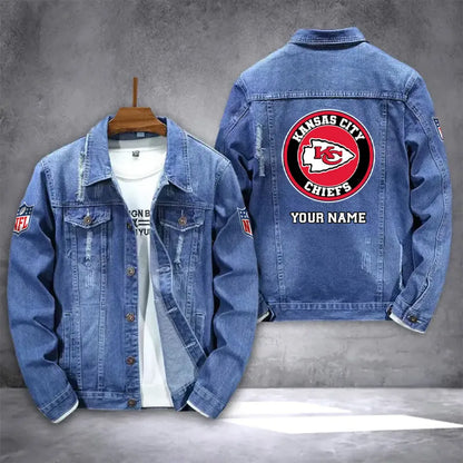 LIMITED EDITION - NEW PREMIUM NFL01 KCC KANSAS CITY CHIEFS DENIM JACKET