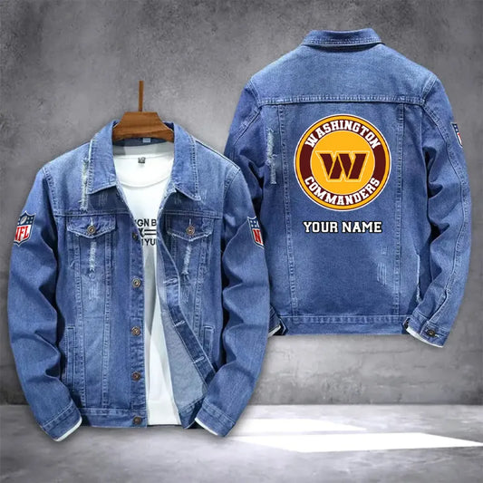 LIMITED EDITION - NEW PREMIUM NFL12 WTC WASHINGTON COMMANDERS DENIM JACKET