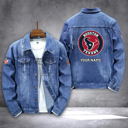 LIMITED EDITION - NEW PREMIUM NFL15 HTT HOUSTON TEXANS DENIM JACKET