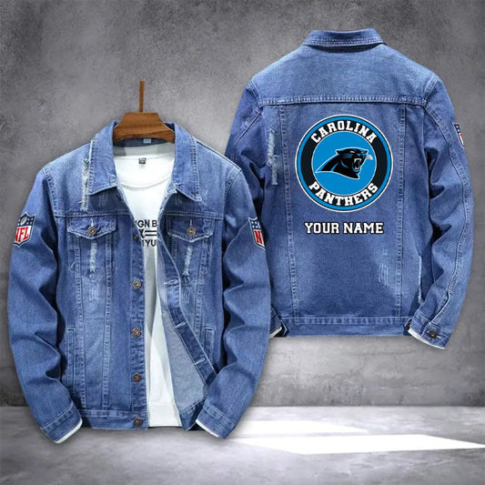 LIMITED EDITION - NEW PREMIUM NFL23 CLP CAROLINA PANTHERS DENIM JACKET
