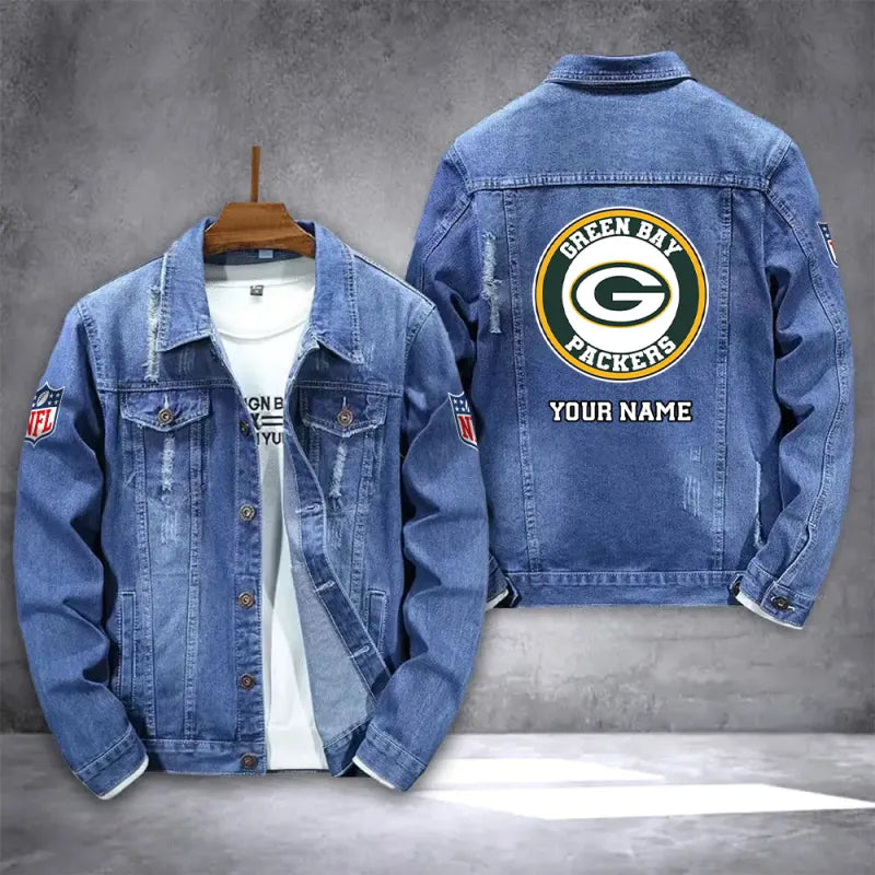 LIMITED EDITION - NEW PREMIUM NFL08 GBP GREEN BAY PACKERS DENIM JACKET