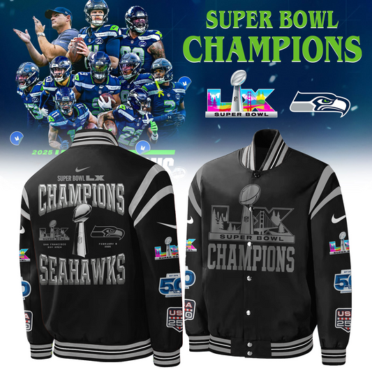 LIMITED EDITION - NEW CUSTOMIZED NFL06 SSH SEATTLE SEAHAWKS CHAMPIONS BASEBALL & BOMBER JACKET 06