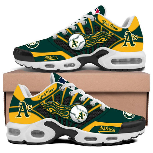 LIMITED EDITION - NEW CUSTOMIZED MLB23 OAS OAKLAND ATHLETICS UNISEX AIR MAX PLUS SNEAKERS