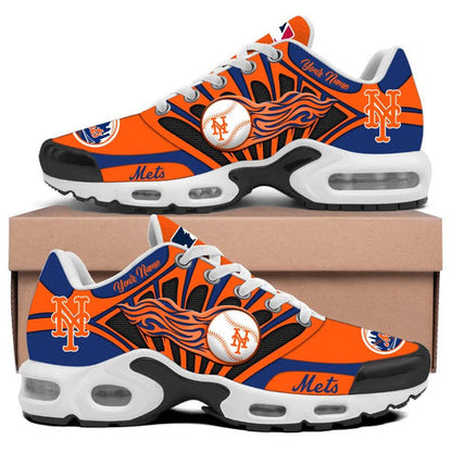 LIMITED EDITION - NEW CUSTOMIZED MLB17 NYM NEW YORK METS UNISEX AIR MAX PLUS SNEAKERS
