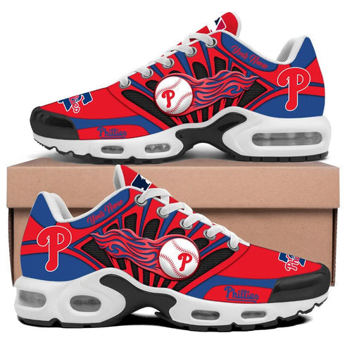 LIMITED EDITION - NEW CUSTOMIZED MLB11 PPS PHILADELPHIA PHILLIES UNISEX AIR MAX PLUS SNEAKERS