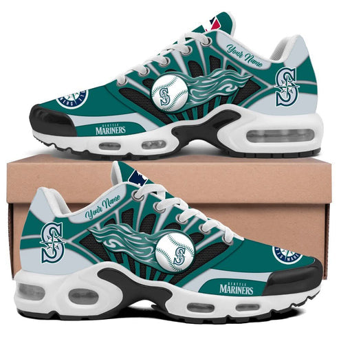 LIMITED EDITION - NEW CUSTOMIZED MLB14 SMS SEATTLE MARINERS UNISEX AIR MAX PLUS SNEAKERS