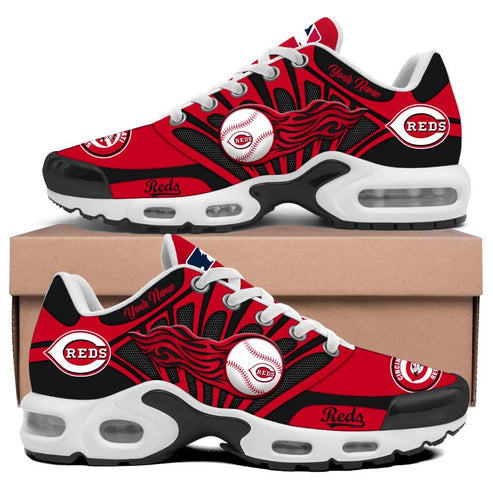 LIMITED EDITION - NEW CUSTOMIZED MLB05 CRS CINCINNATI REDS UNISEX AIR MAX PLUS SNEAKERS