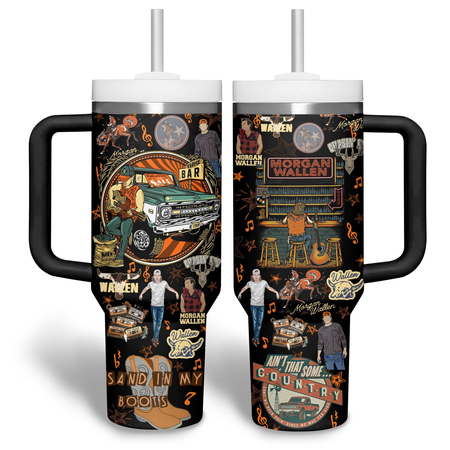 Morgan Wallen Premium 40OZ Tumbler With Handle