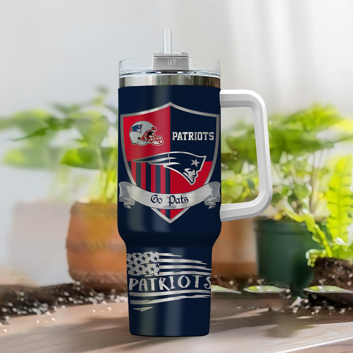 LIMITED EDITION - NEW CUSTOMIZED NFL27 NEP NEW ENGLAND PATRIOTS 40 OZ TUMBLER