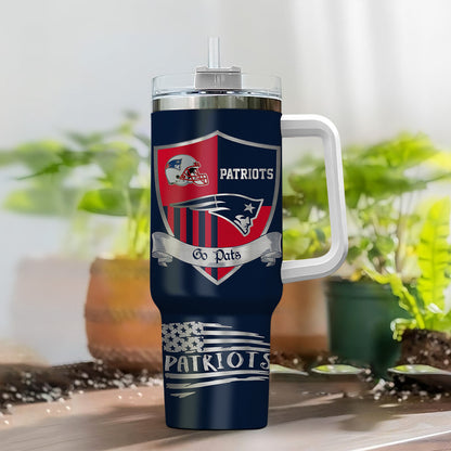 LIMITED EDITION - NEW CUSTOMIZED NFL27 NEP NEW ENGLAND PATRIOTS 40 OZ TUMBLER