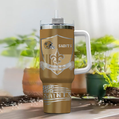 LIMITED EDITION - NEW CUSTOMIZED NFL24 NOS NEW ORLEANS SAINTS 40 OZ TUMBLER