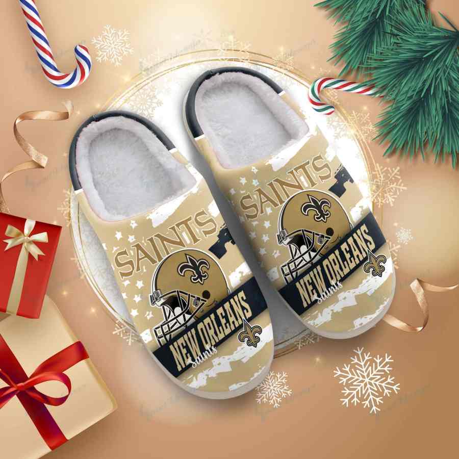 LIMITED EDITION - NEW CUSTOMIZED NFL24 NOS NEW ORLEANS SAINTS FOAM SLIPPERS