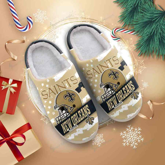 LIMITED EDITION - NEW CUSTOMIZED NFL24 NOS NEW ORLEANS SAINTS FOAM SLIPPERS